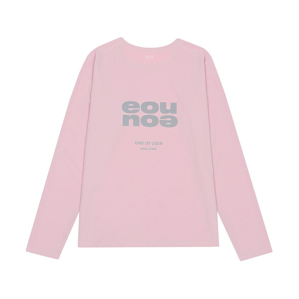 EOU AIRGRID LS001 Long Sleeve Running Top - Cream / Pink