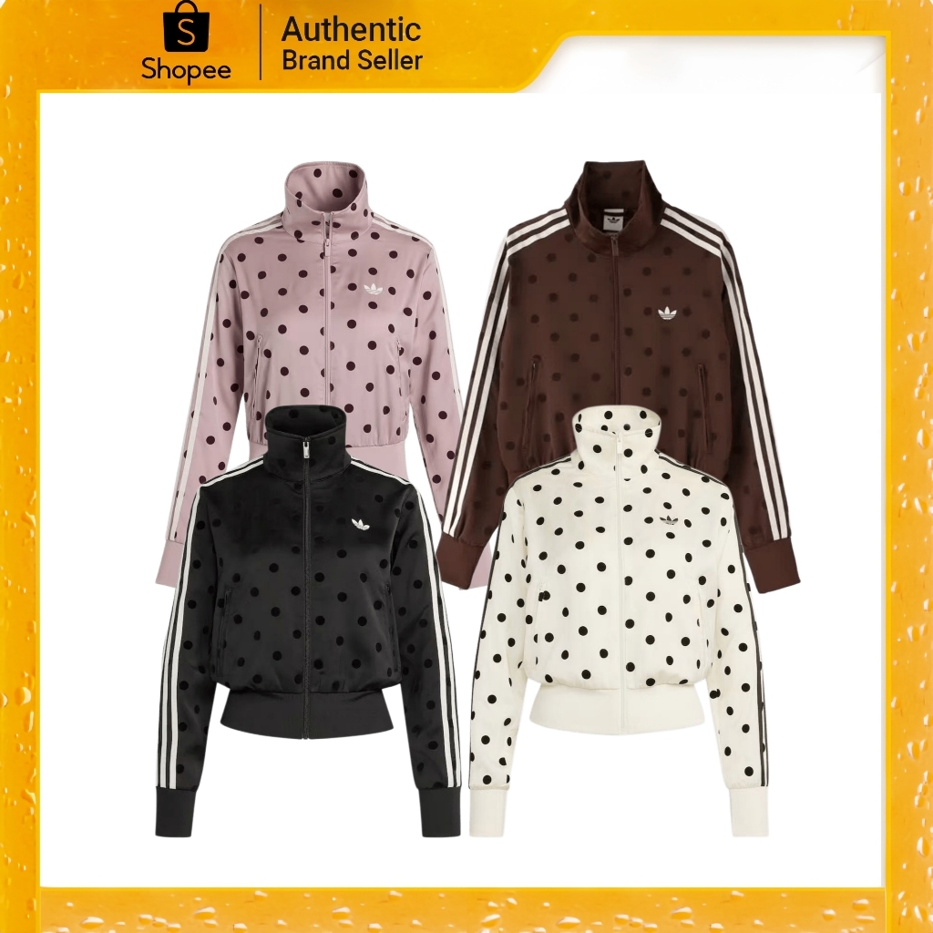 【ของแท้ 100%】Adidas Women เสื้อท็อปลายจุด ทรงสั้น สำหรับผู้หญิง มี 4 สีให้เลือก