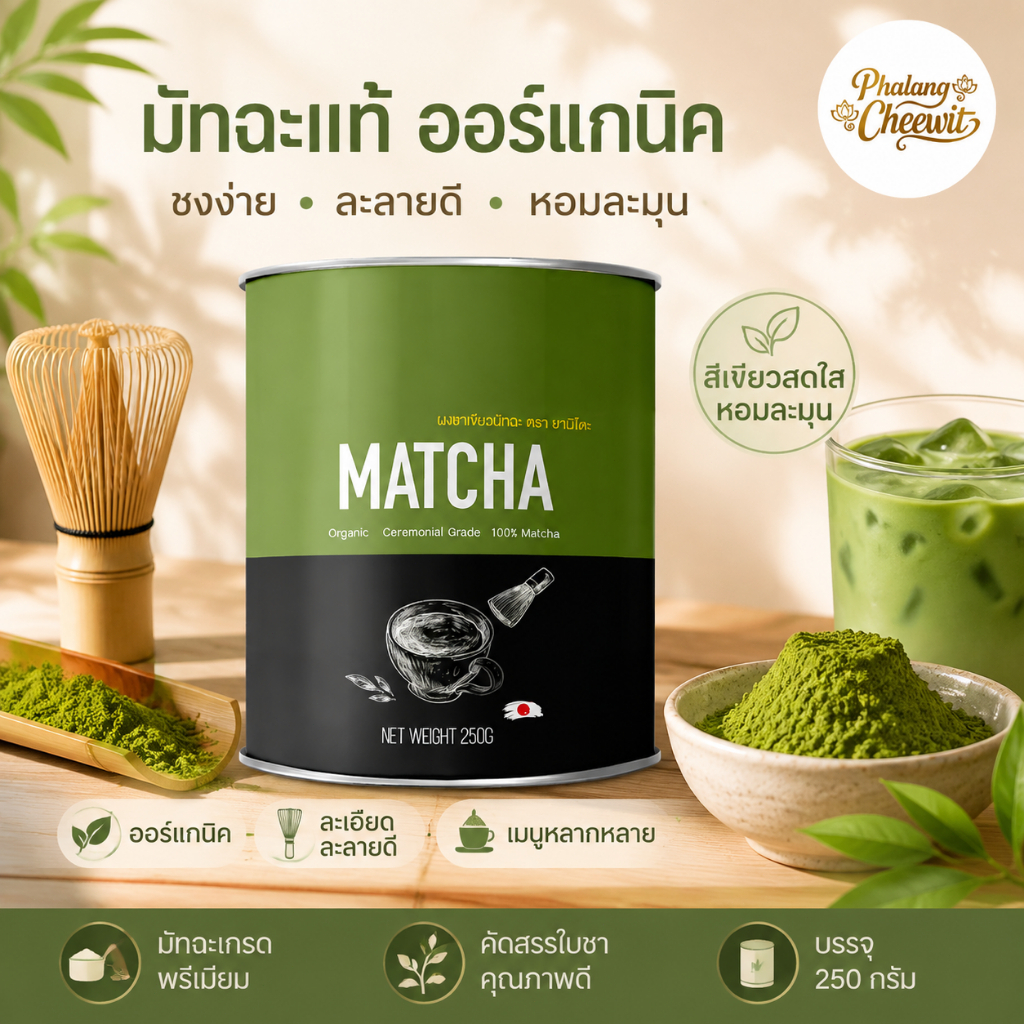 (COD) Llamito ผงมัทฉะ ออร์แกนิค (Organic Matcha Powder) ขนาด 250g มัทฉะ