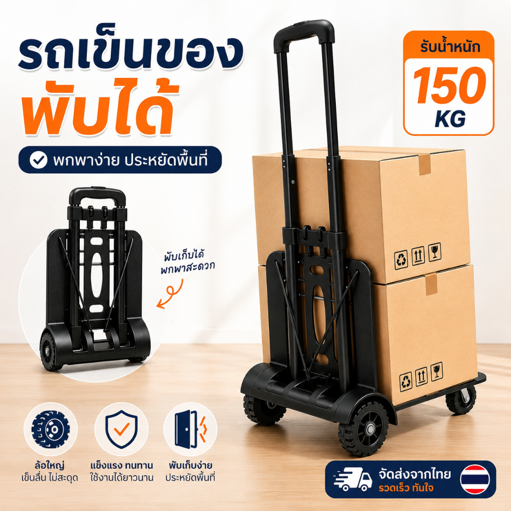 รถเข็นของ รถเข็น 2ล้อ/4ล้อ รถเข็นอเนกประสงค์ ยืดขยายได้ ปรับความยาวได้ ล้อ PU/ล้อยาง รองรับน้ำหนัก 150KG แข็งแรง ทนทาน