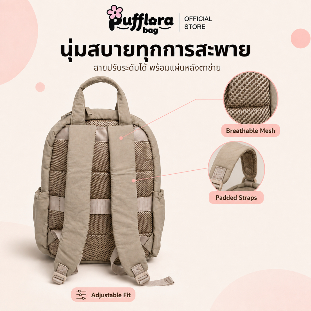 Pufflora حقيبة ظهر نسائية Puffy Day — صورة 4