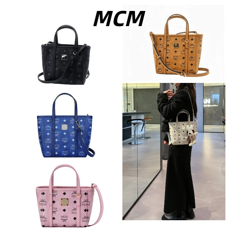 👜ของแท้💯 MCM Toni กระเป๋าทอทมินิ ลายคลาสสิกพิมพ์เต็มใบ สะพายข้าง ถือด้วยมือ สำหรับผู้หญิง