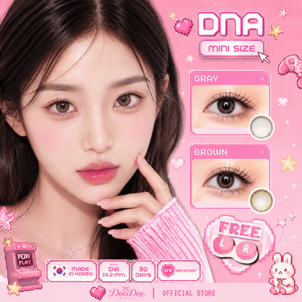 (Official) คอนแทคเลนส์รายเดือน wink รุ่น DNA สี Brown / Gray แถมตลับคอนแทคเลนส์