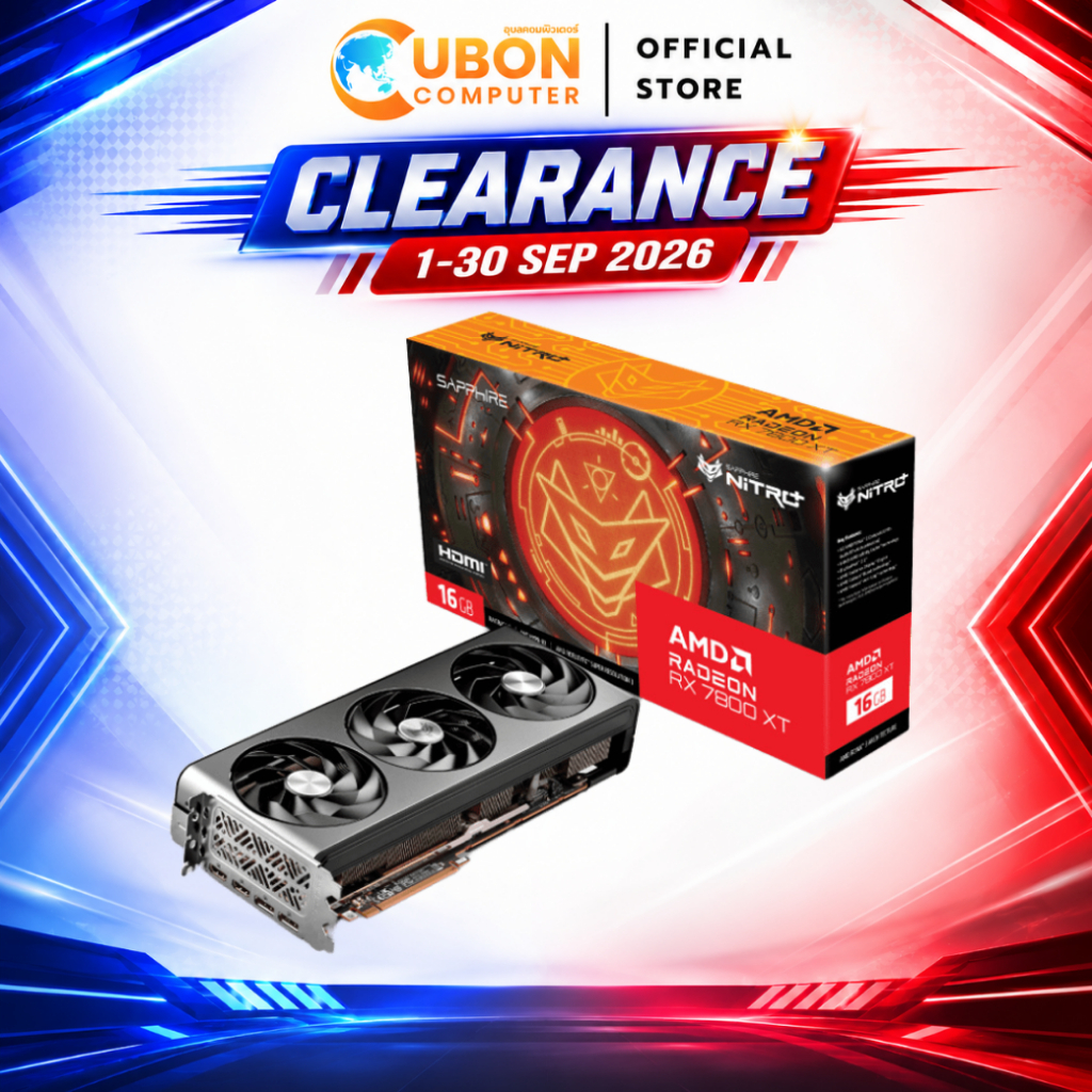 VGA (การ์ดจอ) SAPPHIRE NITRO+ AMD Radeon RX 7800 XT 16GB GAMING ประกัน 3 ปี