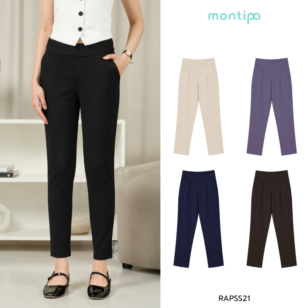 Montipa Slim FlexFit Pants กางเกงแปดส่วนทรงสลิม ซิปด้านข้าง ผ้า FlexFit RAPSS21