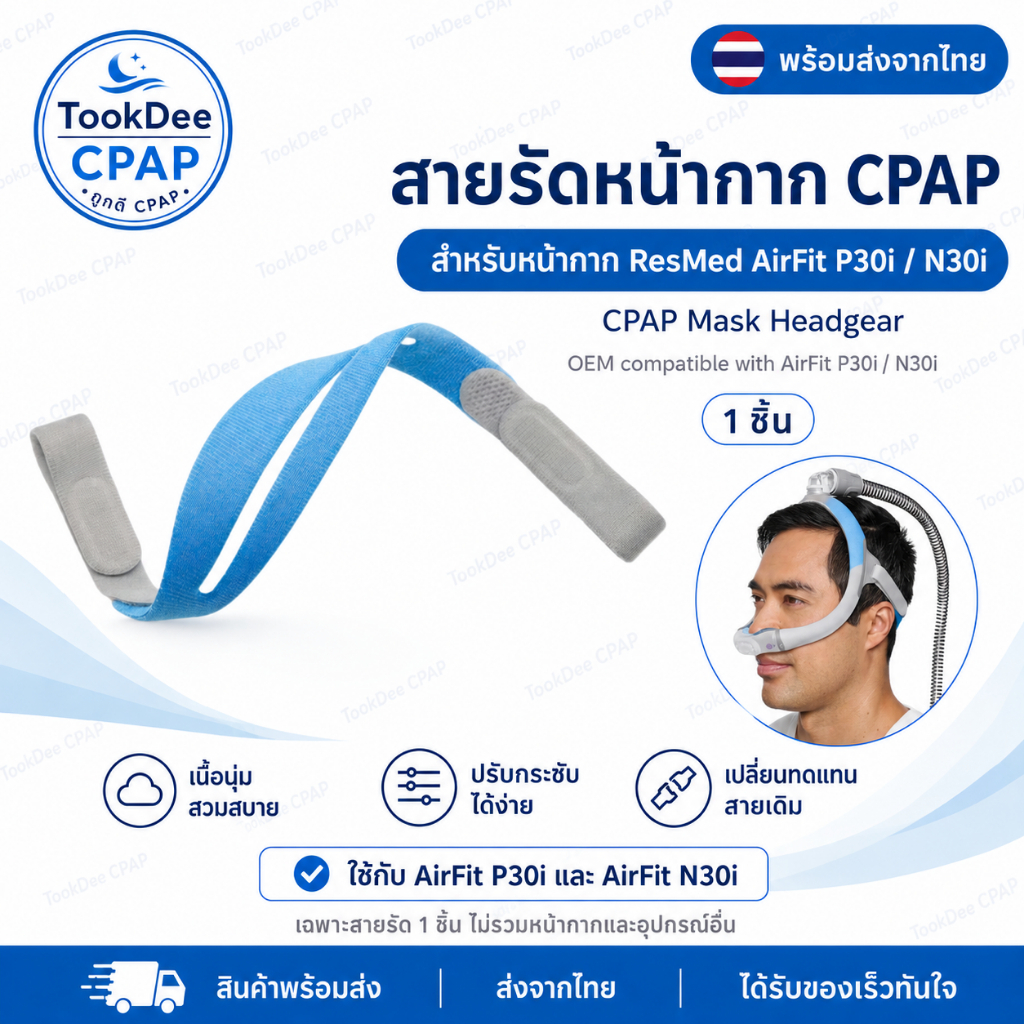 สายคาดศีรษะ CPAP OEM ใช้กับ ResMed AirFit N30i / P30i Size Standard พร้อมส่งจายไทย