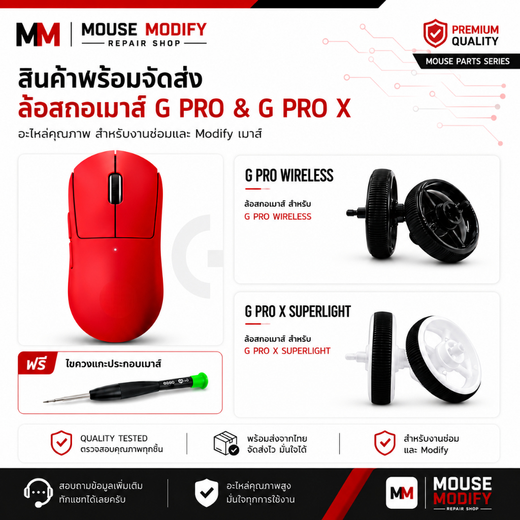 ลูกกลิ้งเมาส์ ล้อสกอลล์ Scroll Wheel อะไหล่ซ่อม สำหรับ G Pro Wireless / G Pro X Superlight 1 2 DEX 2