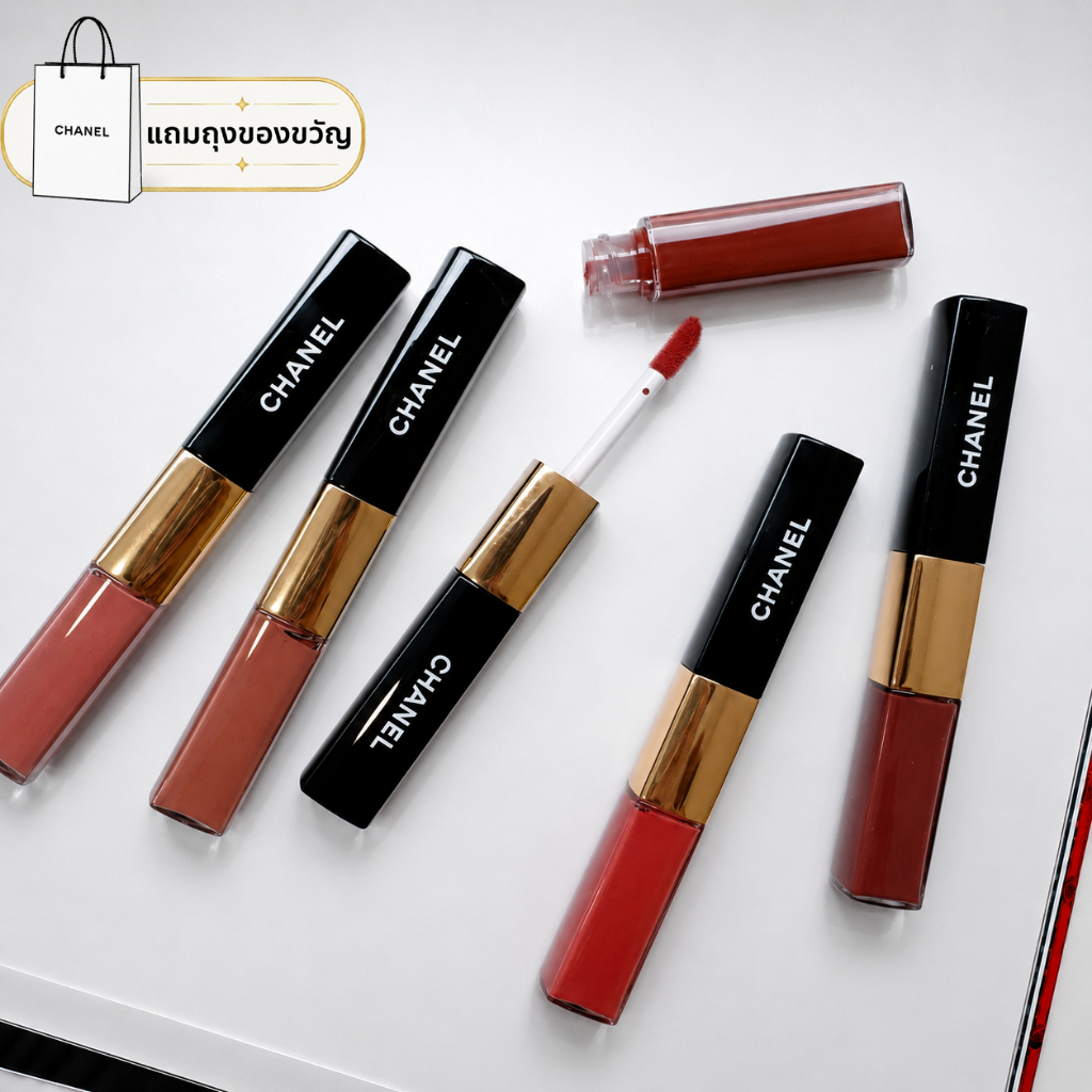 [พร้อมส่ง] [จัดส่งทันที] Chanel Le Rouge Duo Ultra Tenue ลิปสติกสองหัว ติดทน 12 ชม. ไม่เลอะแมสก์ เนื้อแมตต์+กลอส