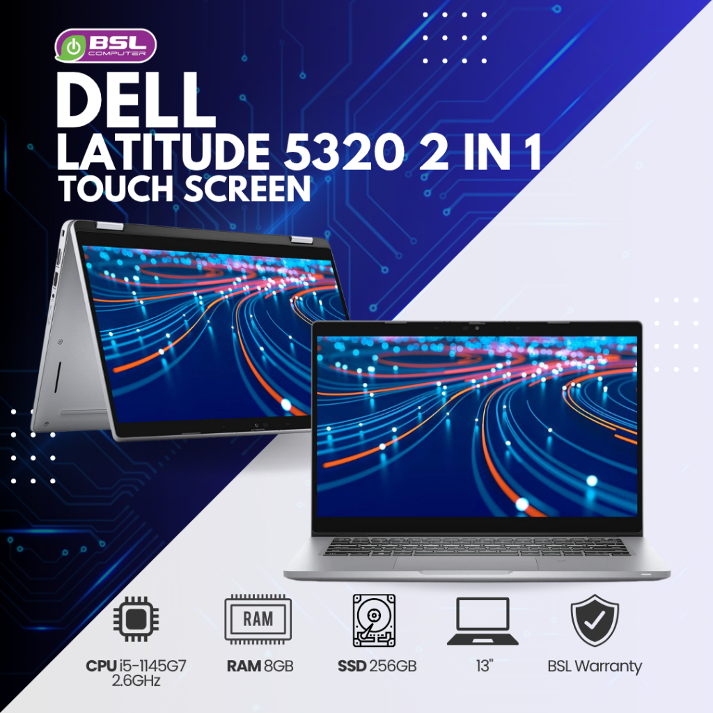 💻 Dell Latitude 5320 2-in-1 | Touch Screen | Intel Core i5 Gen 11 🚀 พร้อมใช้งาน | USED Laptop