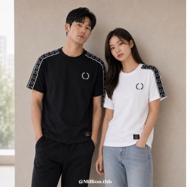 !! ส่งฟรี !! เสื้อยืดแขนสั้น T-13 ผ้าคอตตอนทรงตรง เนื้อผ้านิ่ม ใส่ได้ทั้งชายและหญิง !!!