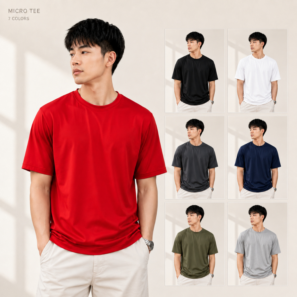เสื้อยืดผ้าไมโคร MICRO SPORT T-SHIRT เสื้อกีฬา แห้งไว เบาสบาย ผู้ชายผู้หญิง