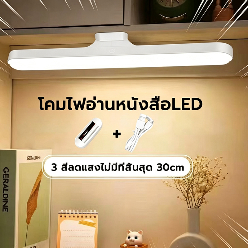 โคมไฟLED โต๊ะชาร์จไฟได้ ยูเอสบี ป้องกันตา โคมไฟติดผนัง ปรับความสว่างได้ถึง 3 ระดับ