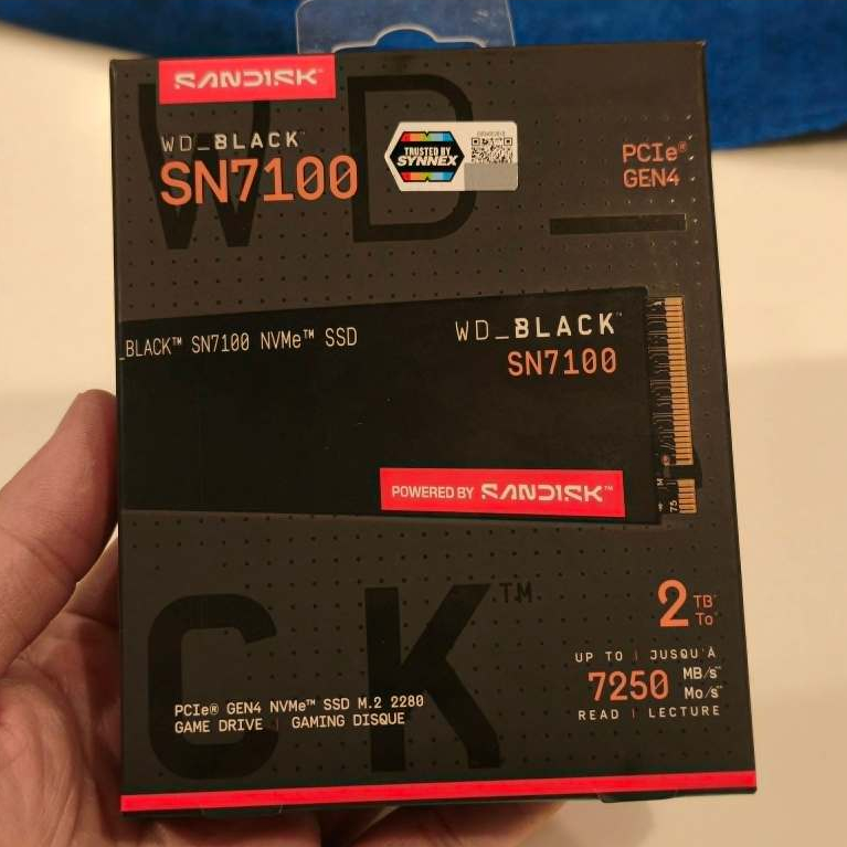 2TB SSD M.2 WD BLACK SN7100 - NVMe GEN4x4 R7250/W6900 (WDS200T4X0E) เอสเอสดี ของใหม่มือ1 ไม่แกะซีล ป