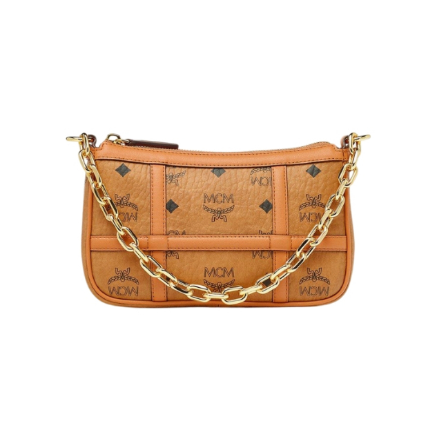 （ของแท้ %）MCM Aren Shoulder Bag In Visetos กระเป๋าสะพาย