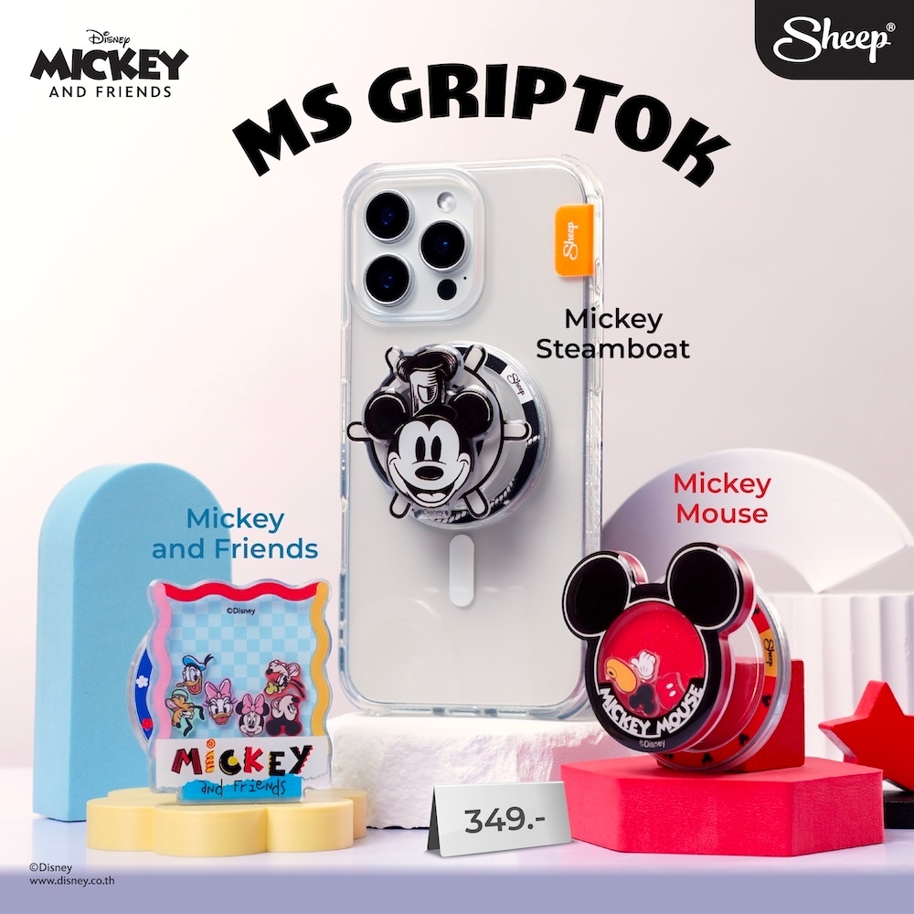 [Griptok MS Mickey Mouse]Mickey Mouse Collection ที่ติดหลังโทรศัพท์ แบบแม่เหล็ก กริ๊บต็อกลายมิกกี้เม้าส์ ใช้กับเคสมือถือ