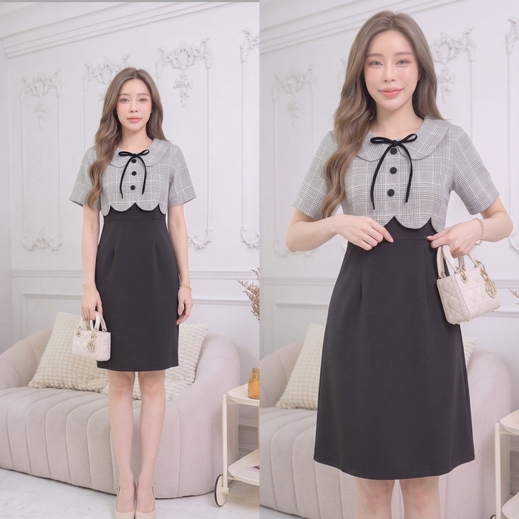 Dress By Papid เดรสทำงาน เดรสแฟชั่น รหัส674