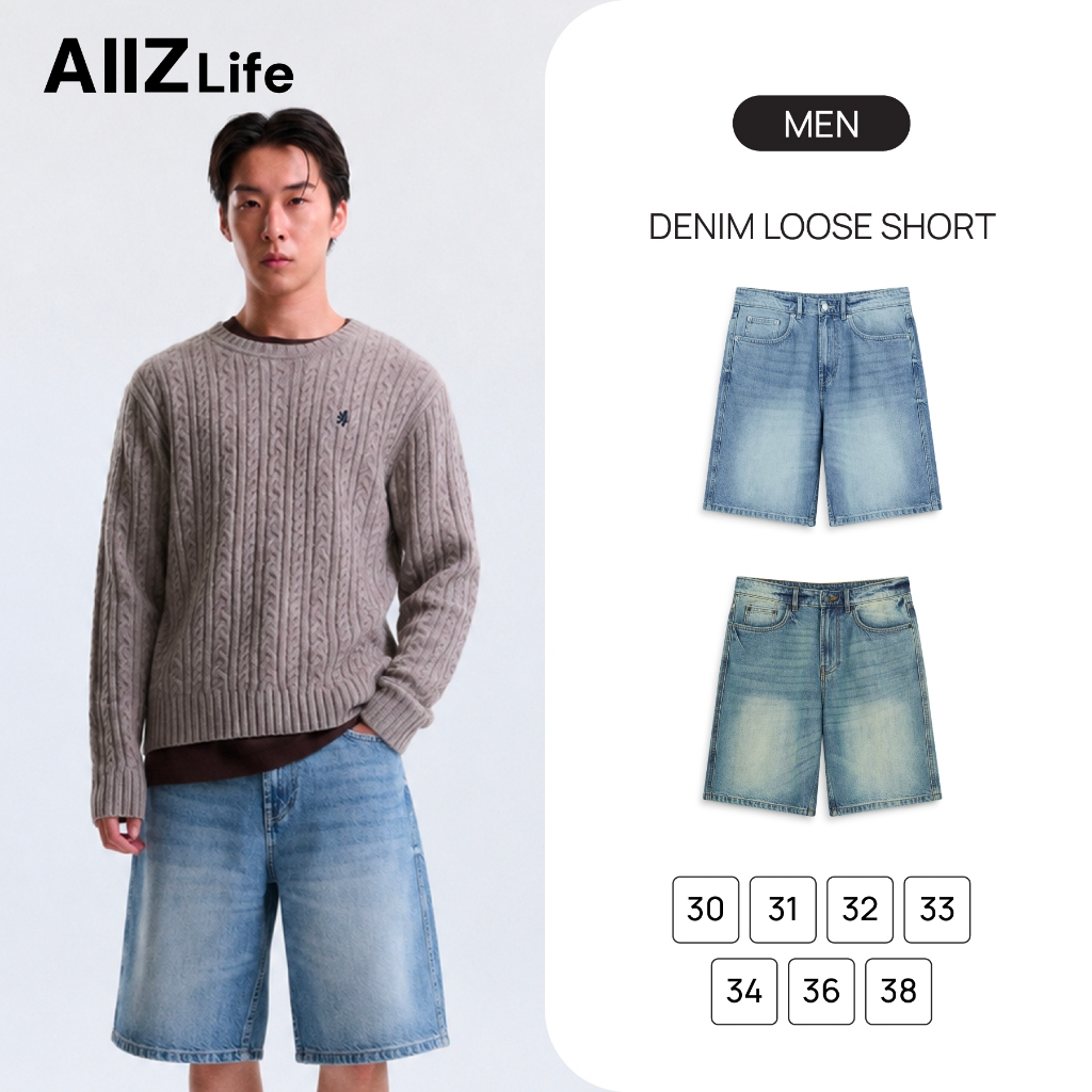 AIIZ شورت جينز رجالي واسع — صورة 6