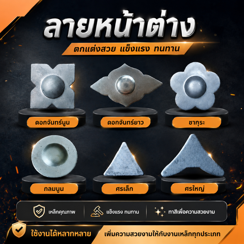 ลายหน้าต่างดอกจันนูน ข้าวหลามตัด ซากุระ วงกลมนูน ศรเล็ก ศรใหญ่ ดาว เดือน เหล็กดัดประดับตกแต่ง แพ็คละ 10ชิ้น (10pcs/pack)