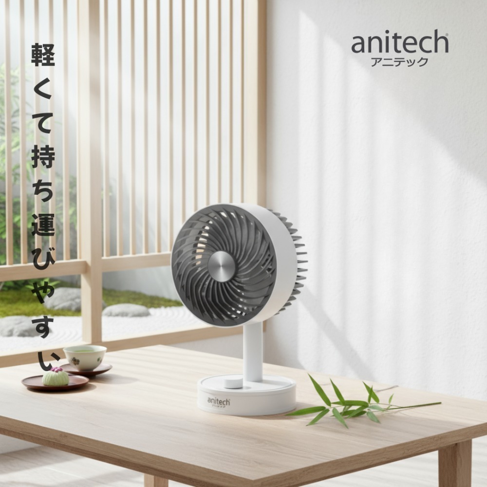 Anitech พัดลมพกพา SMF04-WH ปรับหงายขึ้นได้ 90 องศา ใช้งานประมาณ 3 – 5 ชั่วโมง