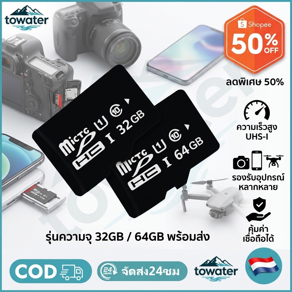 32GB/64GB Memory Card การ์ดสำหรับกล้องวงจรปิด แท้ ที่ออกแบบมาเป็นพิเศษสำหรับกล้อง การ์ดหน่วยความจำ เ