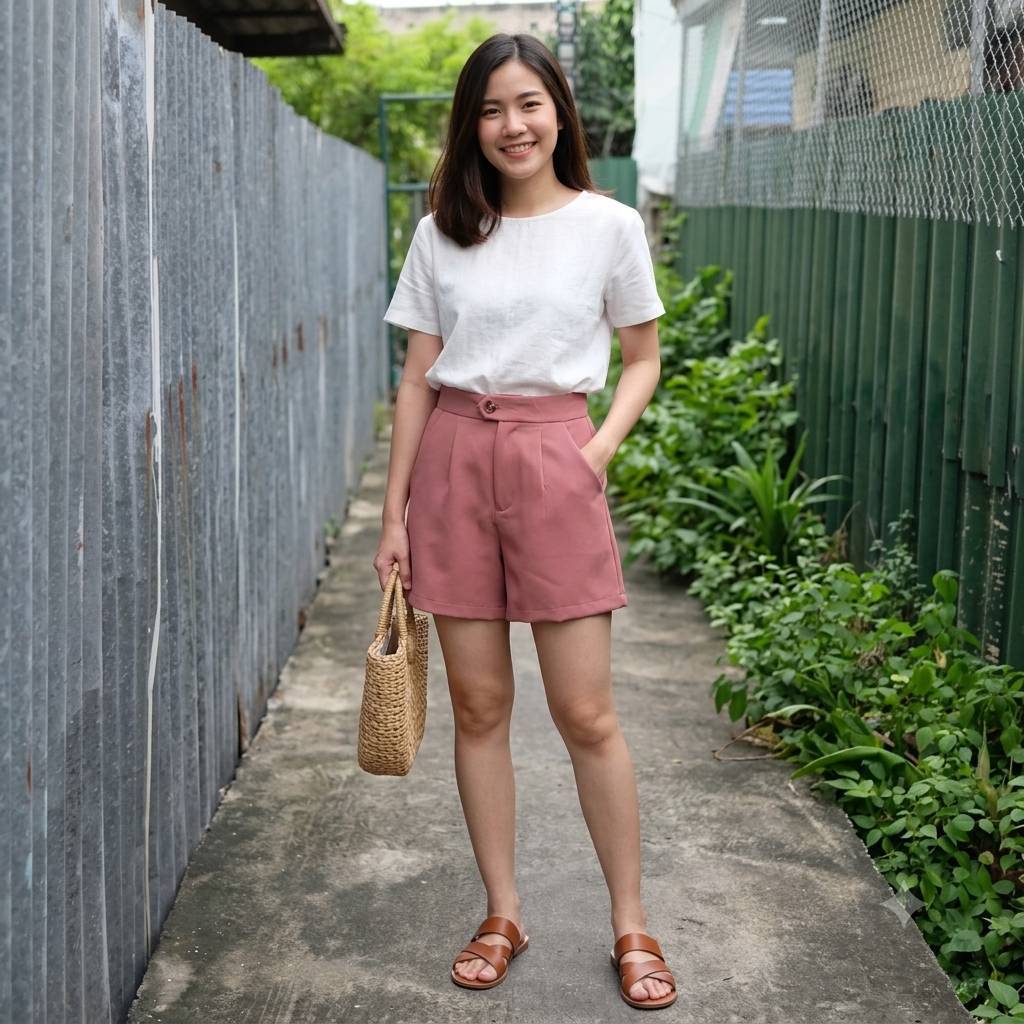 กางเกงขาสั้นแต่งขอบธนูใส่สบายทุกเทศกาล S-3XL