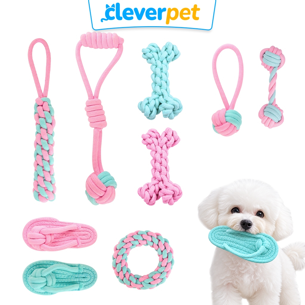 [ส่งฟรี🇹🇭] CleverPet ของเล่นสุนัข เชือกกัด สีพาสเทล เชือกขัดฟันหมา Dog Rope Toy