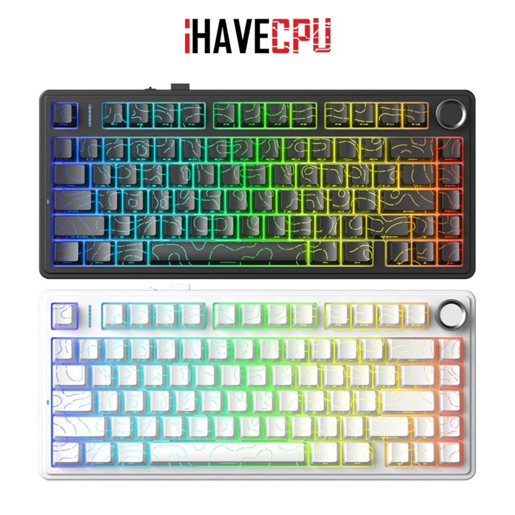 คีย์บอร์ด (keyboard) iHAVECPU AULA F75 HE SIDE PRINTED BLACK KING MAGNETIC SWITCH (EN)