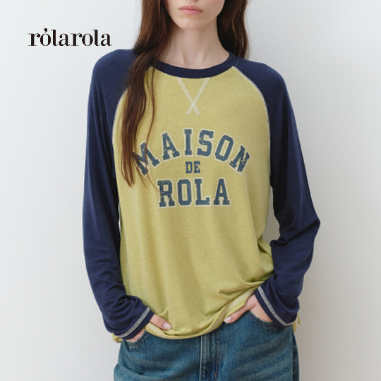ROLAROLA - MASION DE ROLA REGLAN LONG SLEEVE (MELANGE GRAY+BLUE , OLIVE+NAVY)