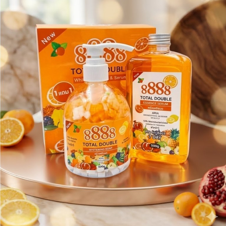 TOTAL DOUBLE 8888 whitening Soap&Serumสบู่ 8888