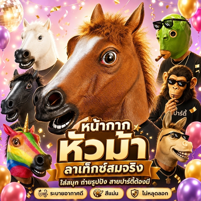 COD หน้ากากหัวม้า หน้ากากม้า หน้ากากคอสเพลย์ อุปกรณ์ประกอบฉากปาร์ตี้ เล่นเป็นสัตว์ แกล้งคน ของเล่น