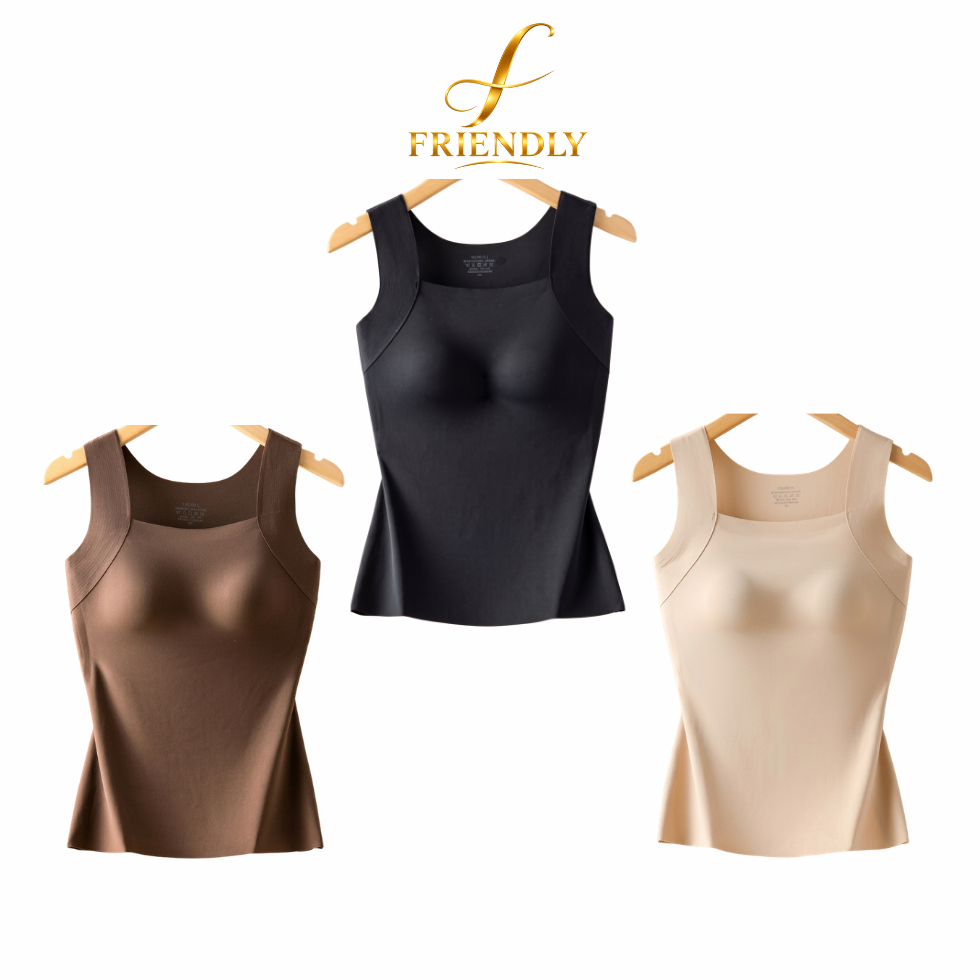 [3 ตัว 490.-] Friendly Bras เสื้อตัวยาว รุ่นบราโมจิ เสื้อกล้ามบราเต็มตัว บราสุขภาพ ไร้โครง ผ้ายืดหยุ่น เก็บกระชับทรงสวย