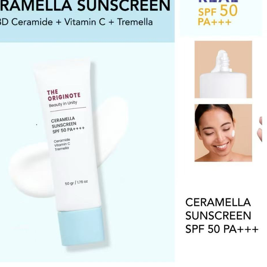 The Originote Ceramella ครีมกันแดด SPF 50 PA+++ ป้องกันแสงแดด และรังสียูวี 50 กรัม