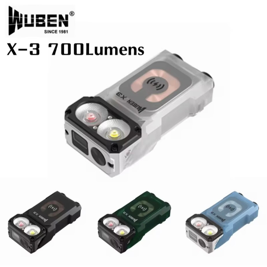 WUBEN X3 EDC ไฟฉายไร้สายชาร์จ 700Lumens แบบพกพากลางแจ้งกันน้ํา LED ชาร์จไฟฉาย MINI พวงกุญแจ LIGHT