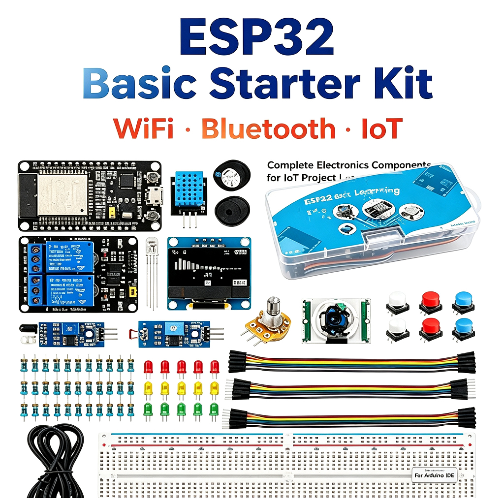 ESP32 Basic Starter Kit WiFi Bluetooth IoT Development Board พร้อม Breadboard ชุดเรียนรู้เขียนโปรแกร