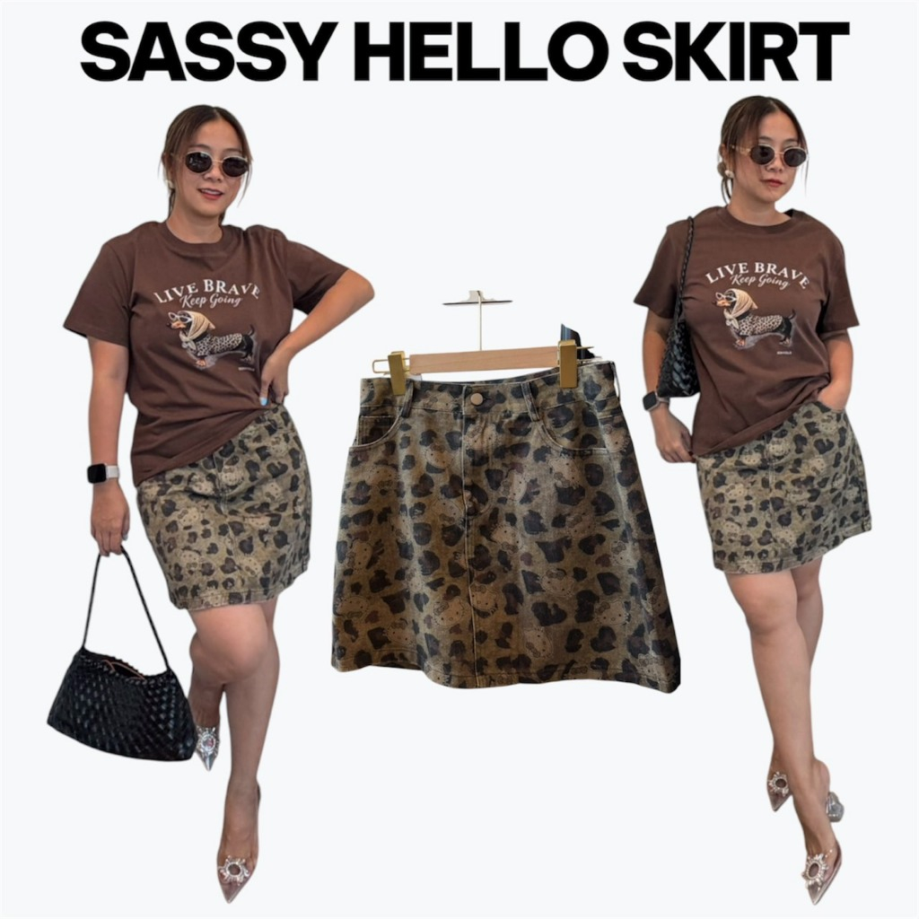 Sassy hello denim skirt มินิสเกิร์ตเอวสูง