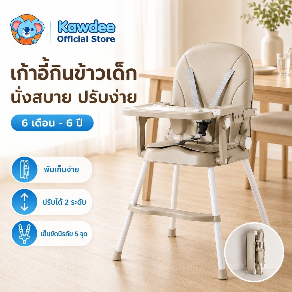 👶Kawdee👶  เก้าอี้หัดนั่ง เก้าอี้ทานข้าว เก้าอี้เสริมพัฒนาการเด็กมาพร้อมอุปกรณ์น้อง 3 เดือน ถึง 5 ขวบ