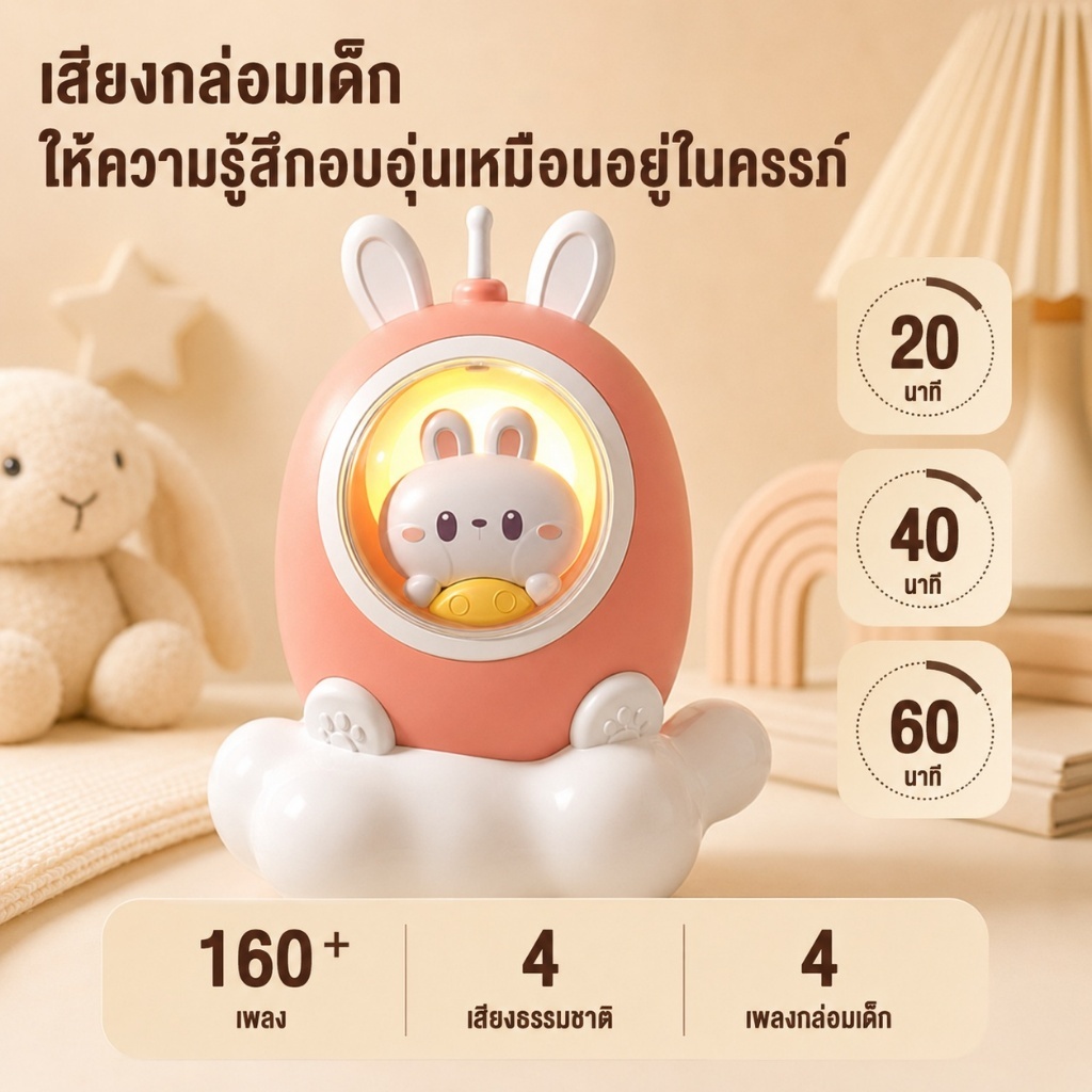 👶Kawdee👶โมบายกล่อมเด็กโมบายเด็ก โมบายติดเตียง ชาร์จใหม่ได้ โมบายเด็กอ่อน พร้อมไฟกล่อมนอน+160กว่าเพลง รูปที่ 9
