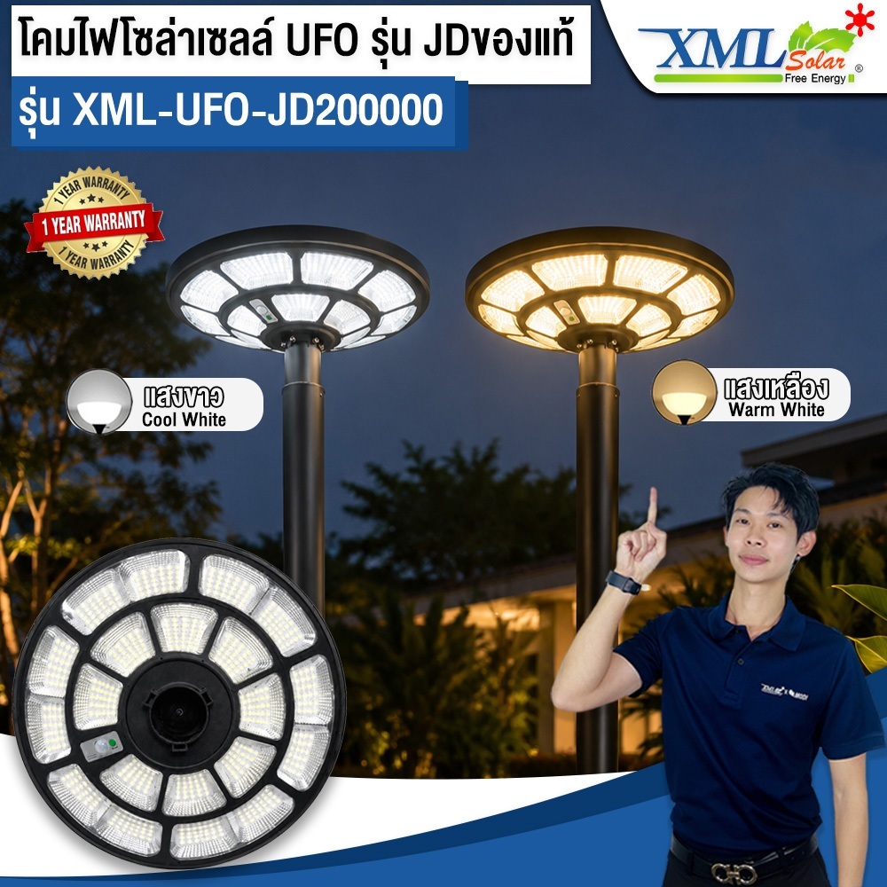 โคมไฟโซล่าเซลล์ UFO รุ่น JDของแท้ 200,000W