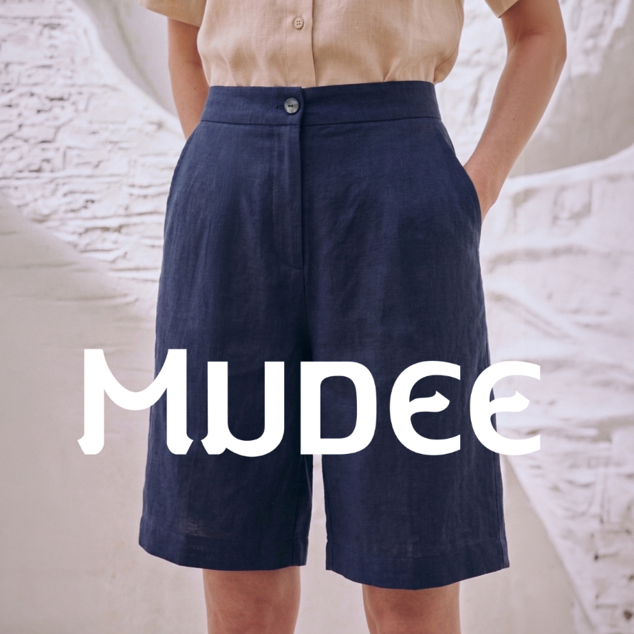 MUDEE กางเกงขาสั้นลินินสามส่วน Three-quarter Linen Shorts