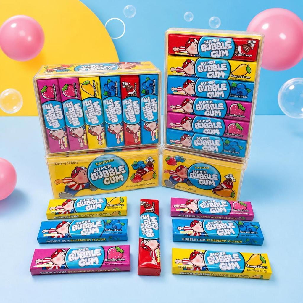 ซุปเปอร์หมากฝรั่ง บับเบิ้ลกัม รส ผลไม้ 1 กล่อง 30 ชิ้น