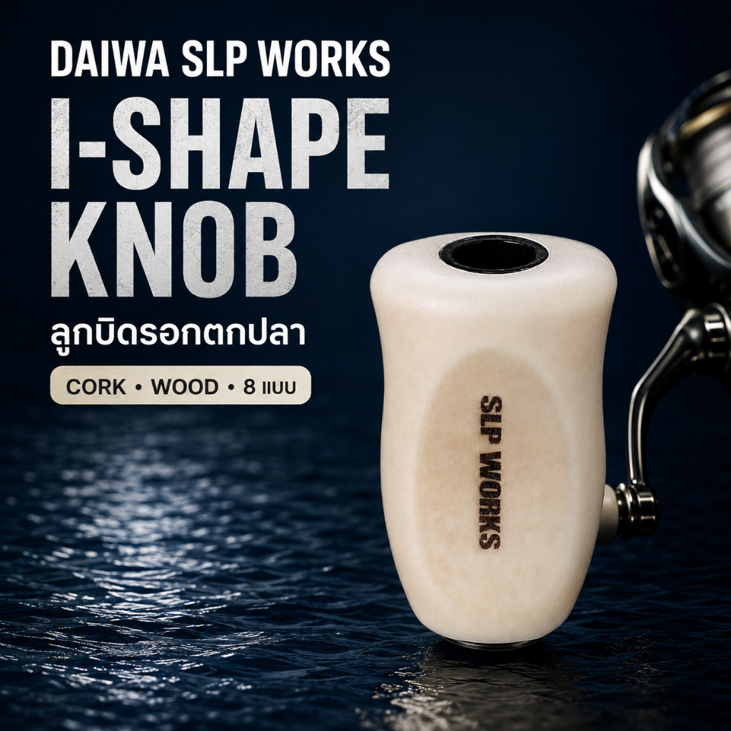 DAIWA SLP WORKS I-Shape Knob ลูกบิดรอกตกปลา Cork / Wood สำหรับรอก Spinning Baitcasting 8 แบบ