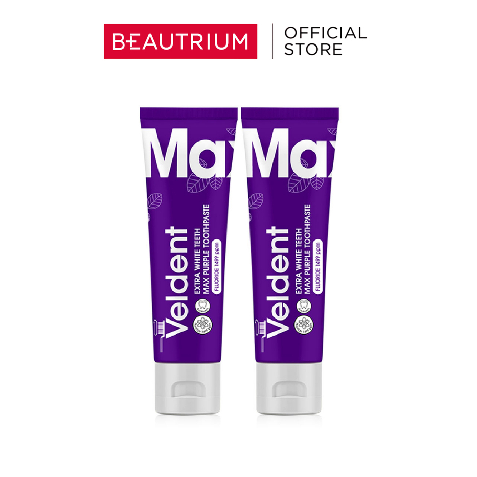 VELDENT Extra White Teeth Max Purple Toothpaste (set) ยาสีฟัน 80mlx2pcs