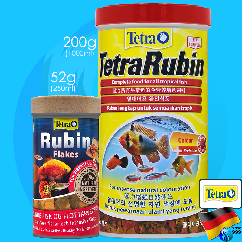 Tetra Rubin Flakes 52g / 200g อาหารปลาน้ำจืดทุกชนิด ชนิดแผ่น เหมาะกับปลาทุกขนาด เตตร้า รูบิน เฟลกส์ tetrarubin 250ml