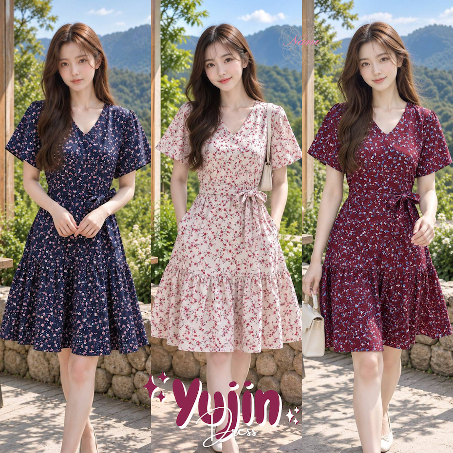 Yujin Dress เดรสทำงาน คอวี ทรงปล่อย มีกระเป๋าข้าง everyday lookใส่ง่าย ใส่ได้บ่อย