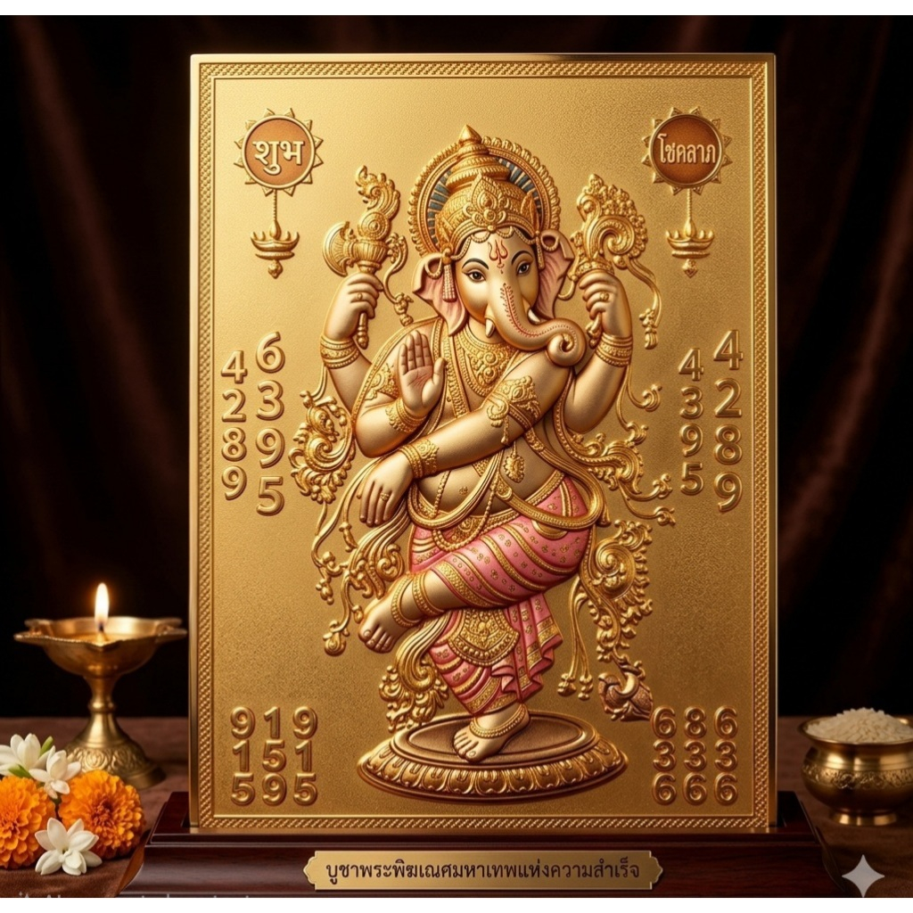 ดวงใจคเณศ การ์ดพระพิฆเนศ ปางนฤตยะ คณปติ (Nritya Ganapati) "ปางลีลา" หรือ "ปางร่ายรำ"
