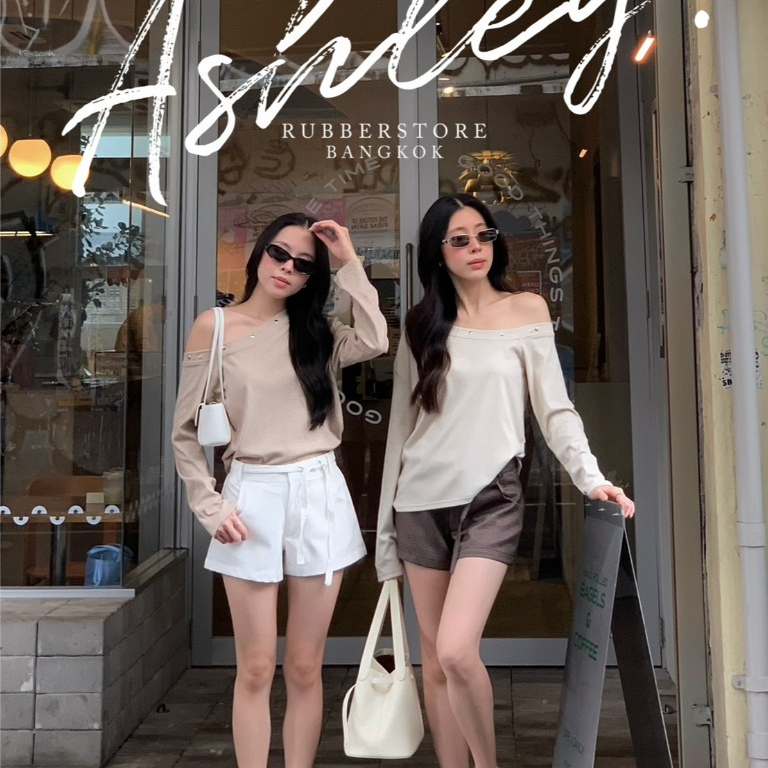 Rubberstore - Ashley top เสื้อปาดไหล่ แขนยาว