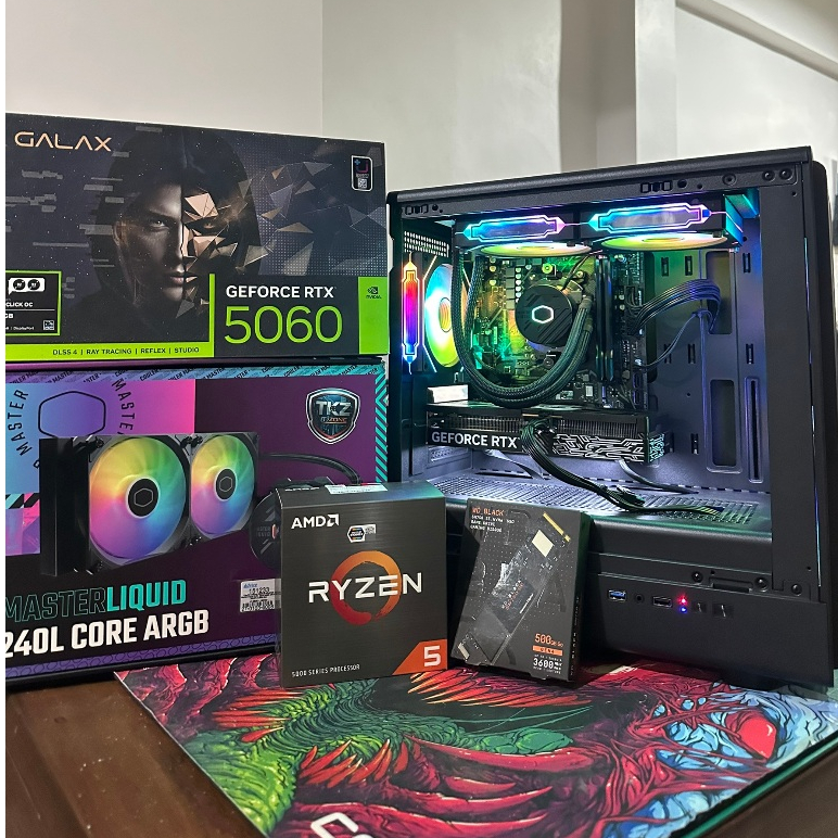 คอมเซ็ต มือสอง Spec R5 5600 / RTX 5060 8gb / A520M K DDR4 / Ram 16gb(8*2) bus 3200 / M.2 500gb / 550