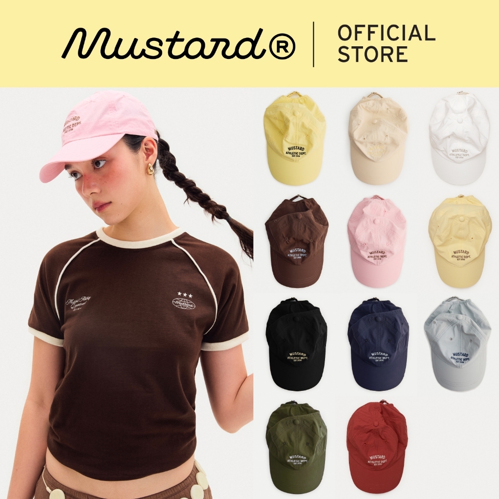 Mustard Athletic Dept. Hat | หมวกแก๊ปปักโลโก้ ผ้าไนลอน น้ำหนักเบา (มีให้เลือก 11 สี)