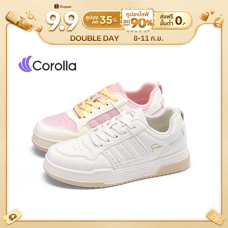 【รองเท้าคู่รัก】Corolla Rainbow Shoes รองเท้าลำลองผู้หญิง วัสดุ PU+ผ้าตาข่าย ระบายอากาศดี น้ำหนักเบา 