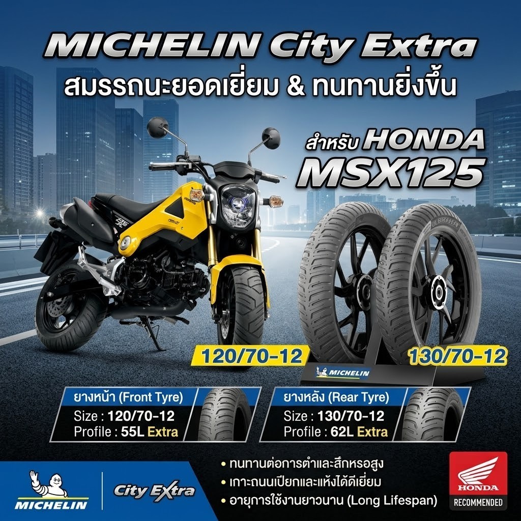 Michelin City Extra สำหรับ Honda MSX125